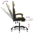 Gaming Chair with Footrest Black and Gold Faux Leather