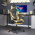 Gaming Chair with Footrest Black and Gold Faux Leather