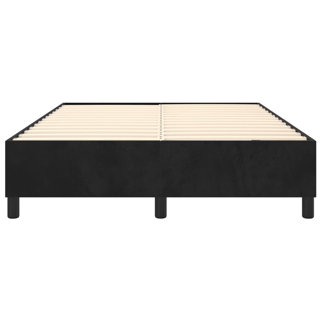 Bed Frame without Mattress Black Double Velvet