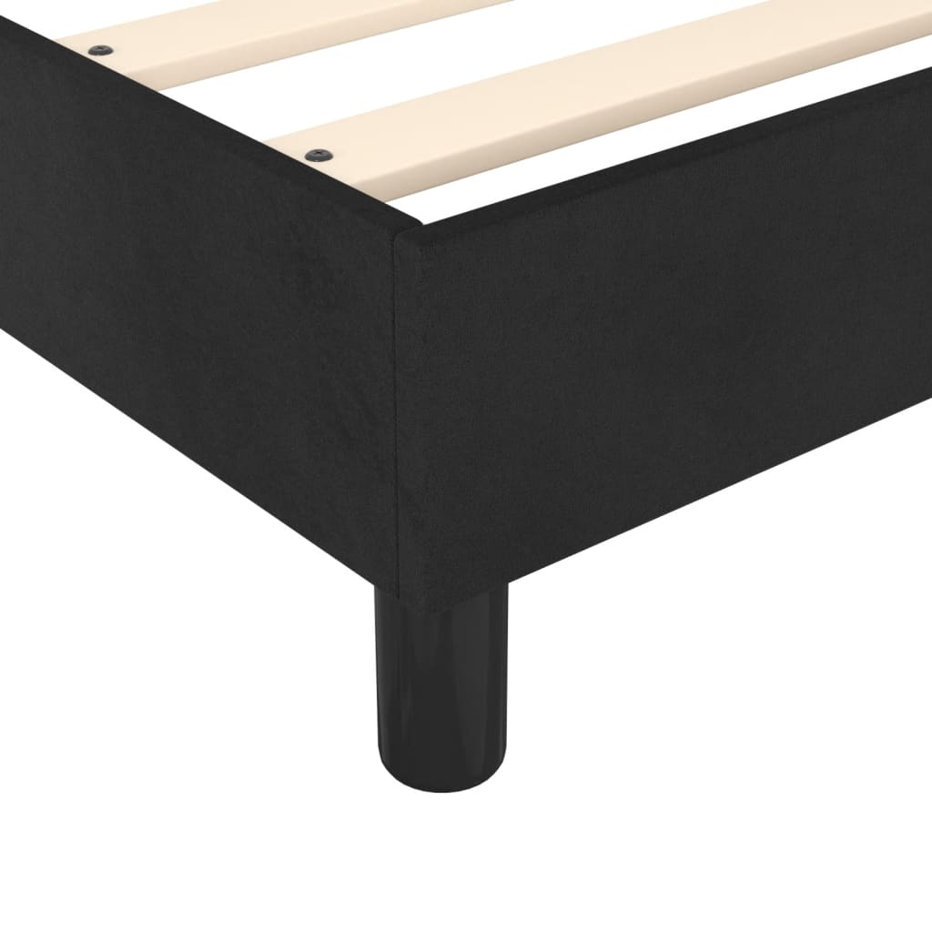 Bed Frame without Mattress Black Double Velvet