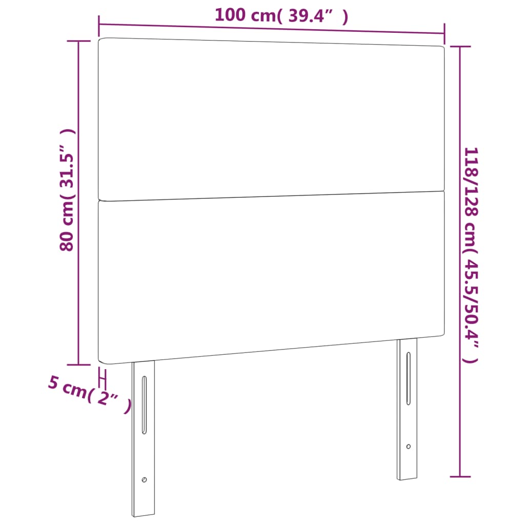 Headboards 2 pcs Black 100x5x78/88 cm Fabric