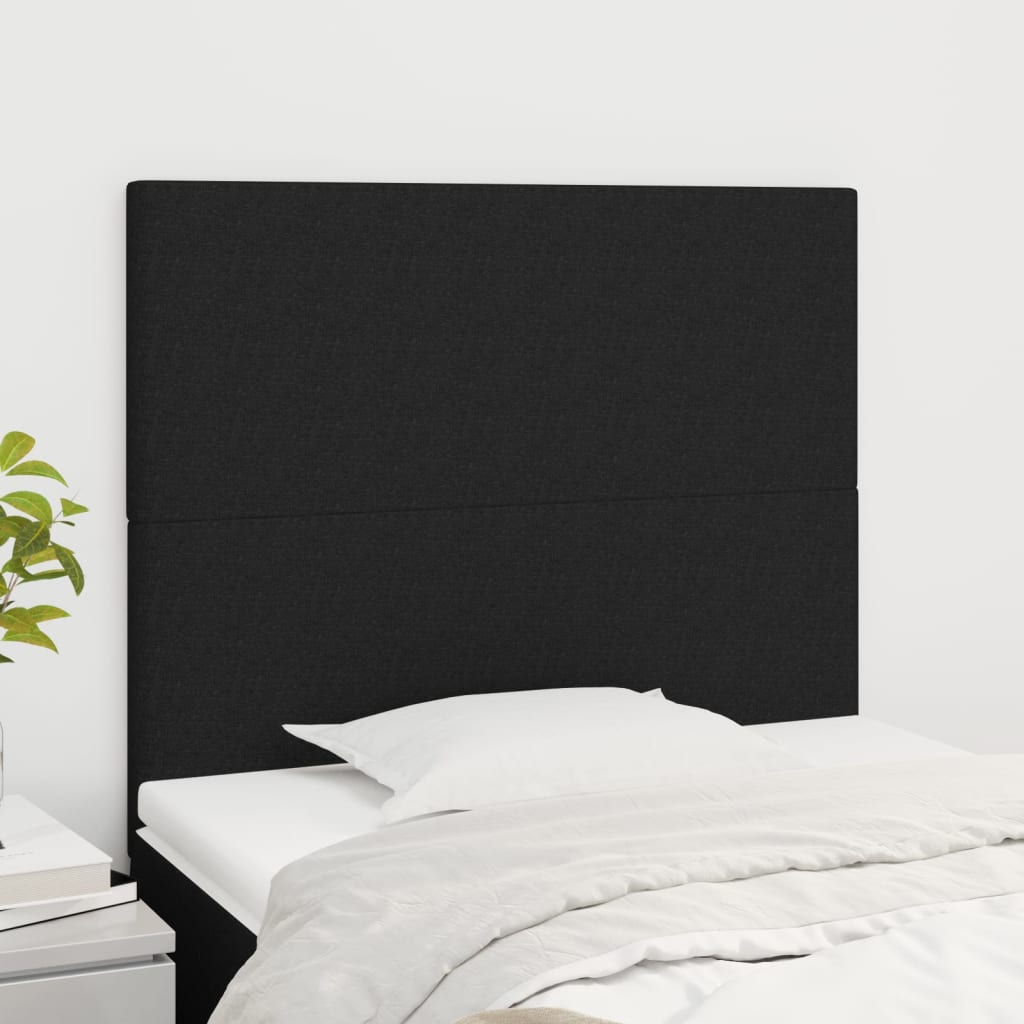 Headboards 2 pcs Black 100x5x78/88 cm Fabric