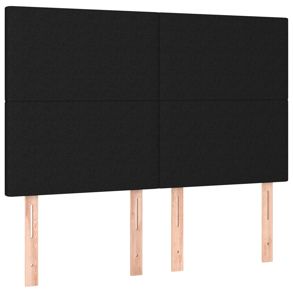 Headboards 4 pcs Black 72x5x78/88 cm Fabric