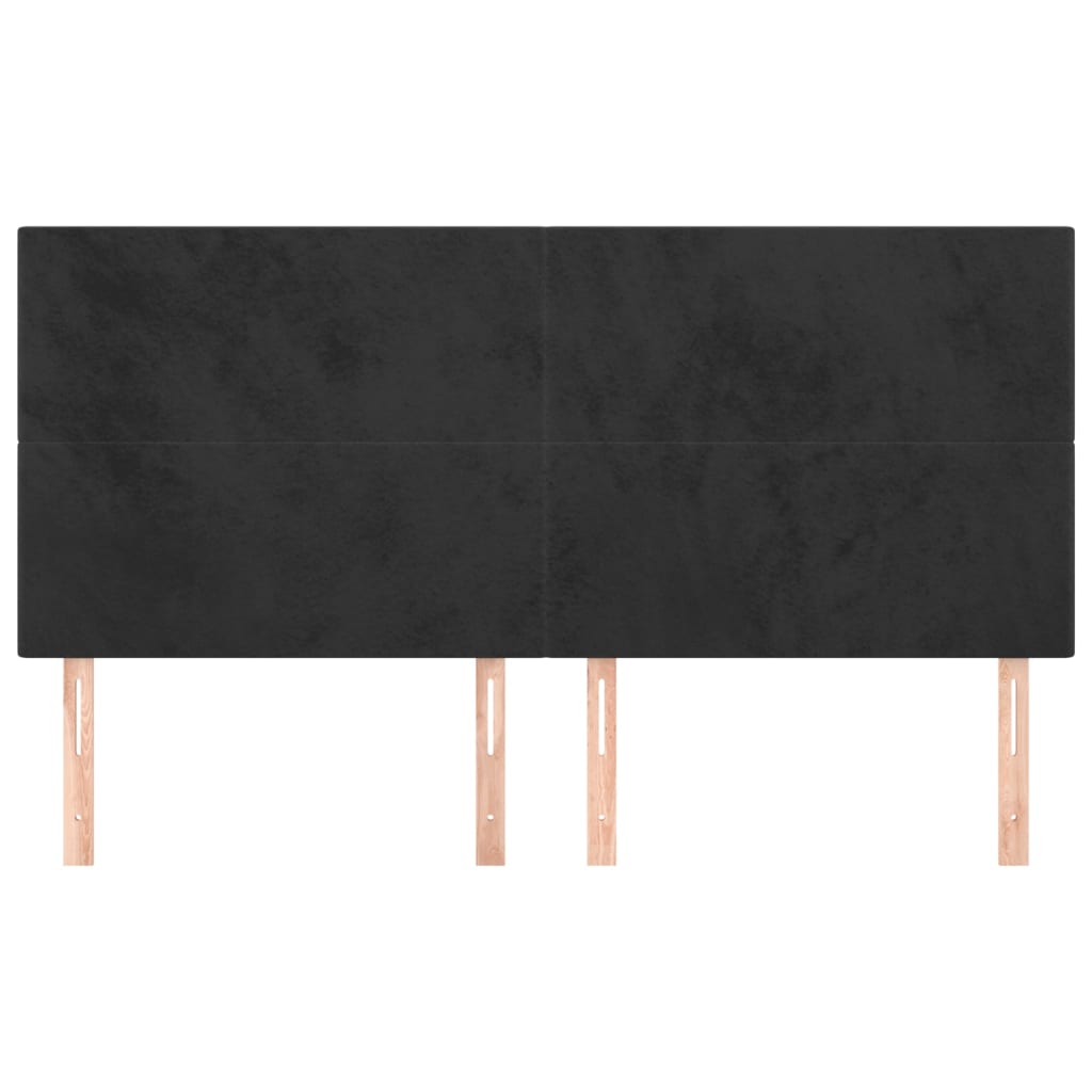 Headboards 4 pcs Black 80x5x78/88 cm Velvet