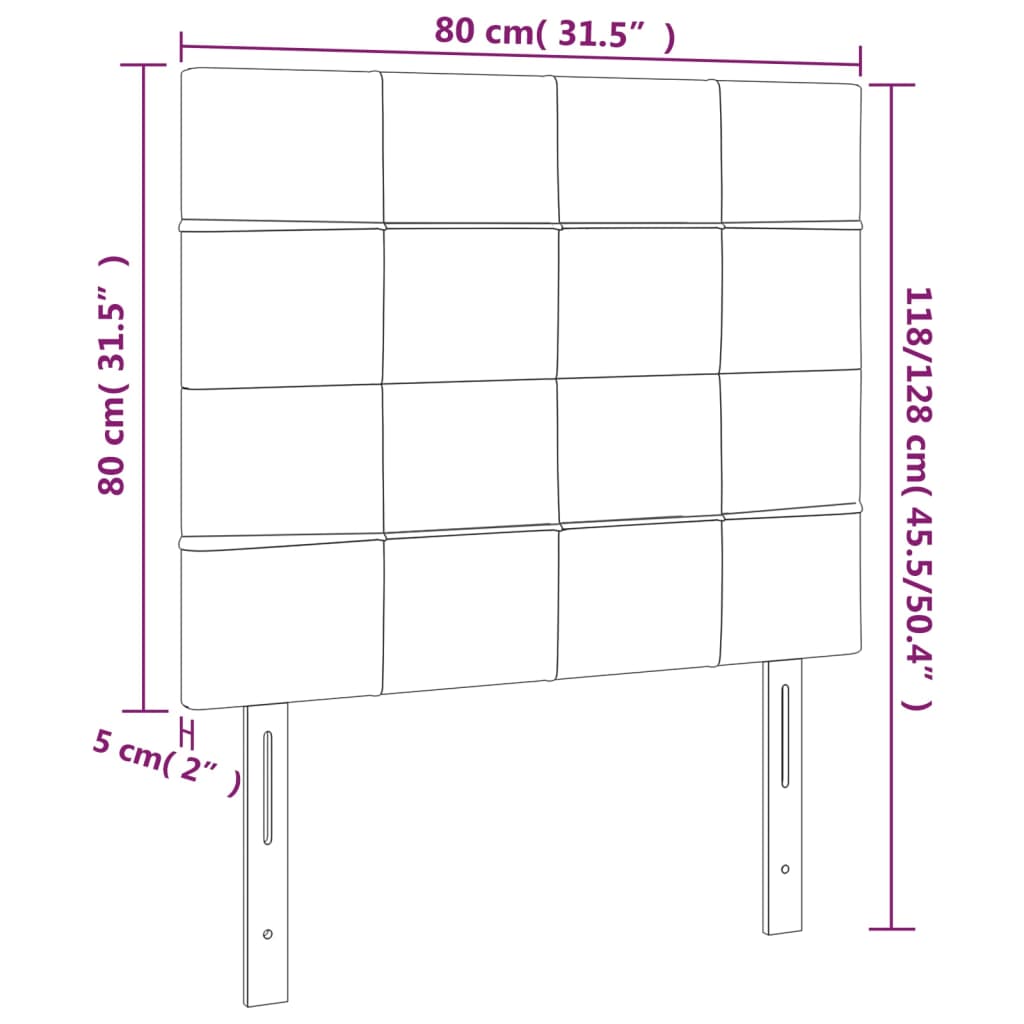 Headboards 2 pcs Black 80x5x78/88 cm Fabric