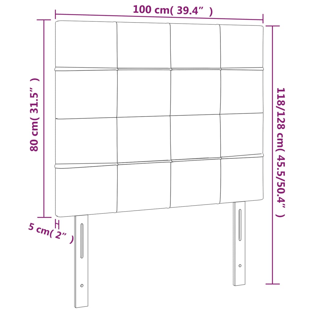 Headboards 2 pcs Black 100x5x78/88 cm Fabric