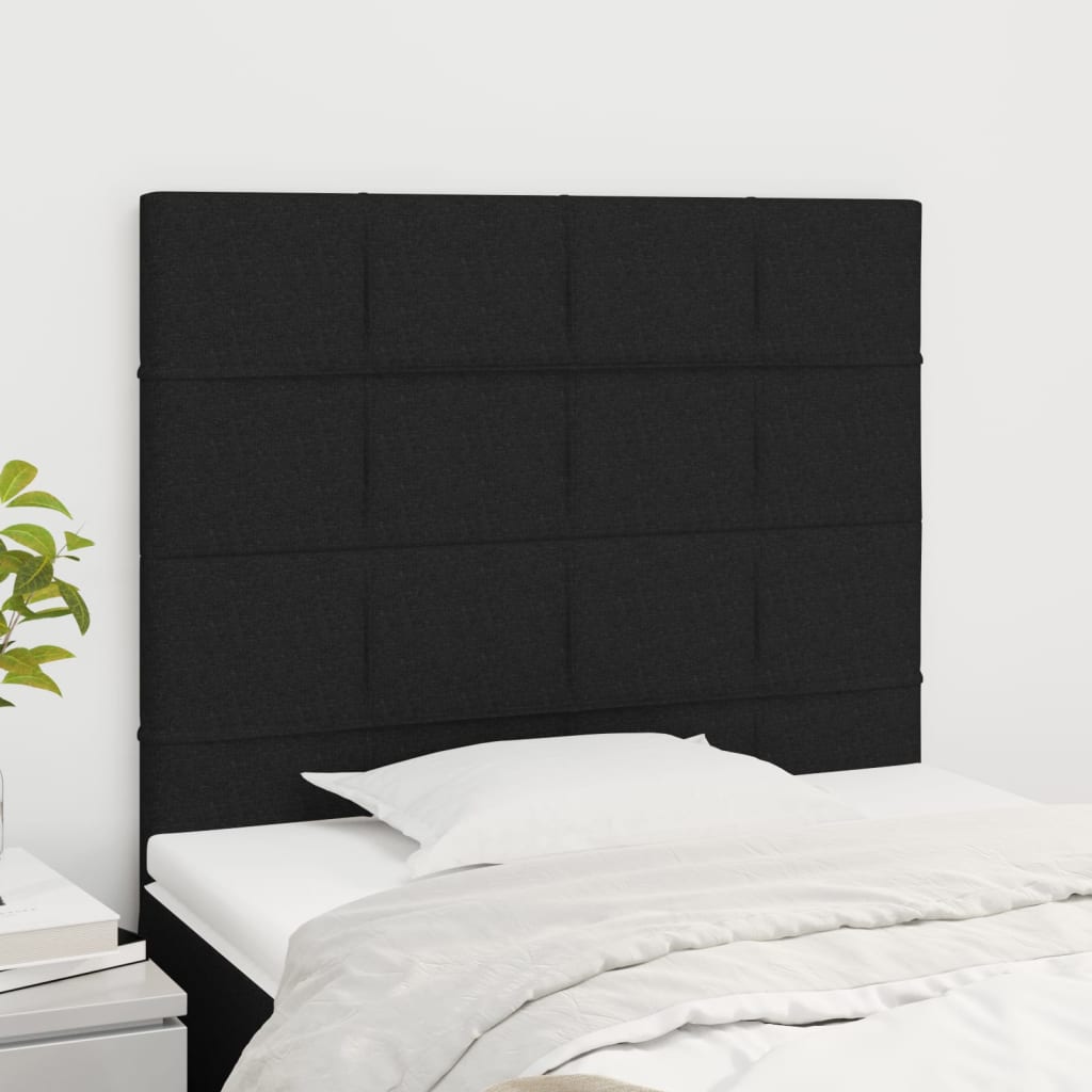 Headboards 2 pcs Black 100x5x78/88 cm Fabric