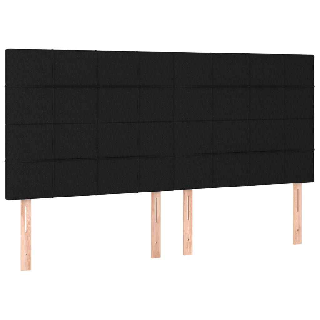 Headboards 4 pcs Black 100x5x78/88 cm Fabric