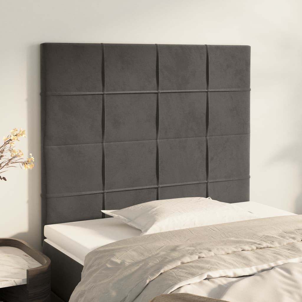 Headboards 2 pcs Dark Grey 80 cm Velvet