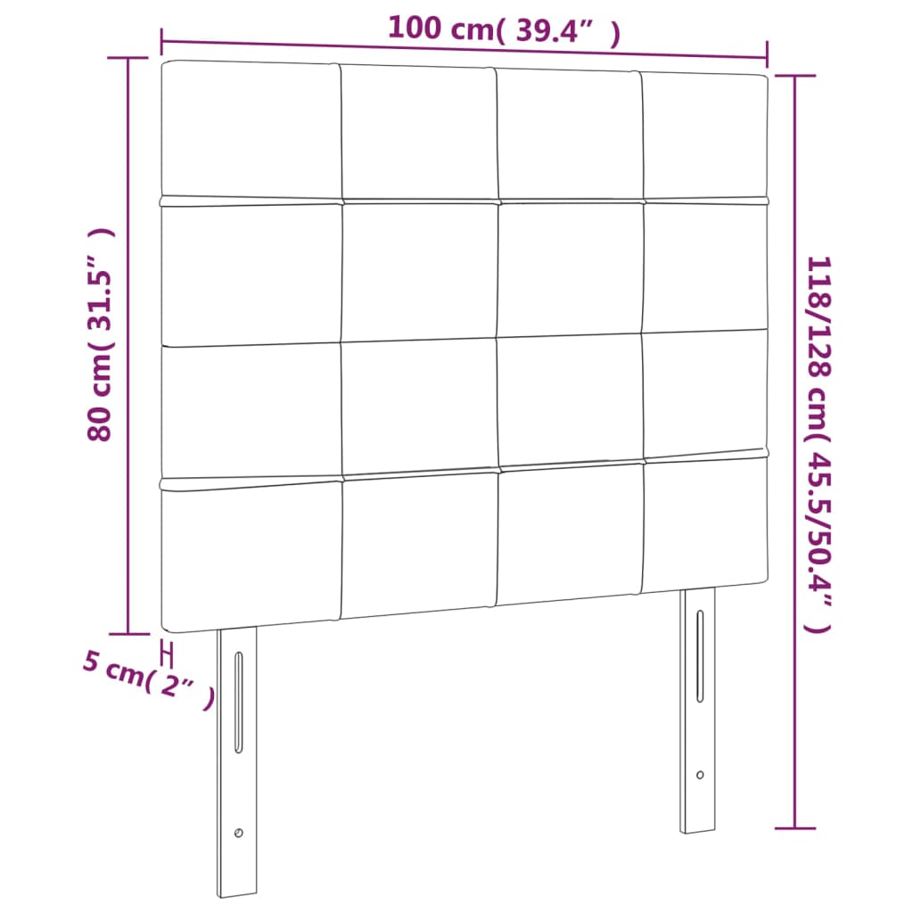 Headboards 2 pcs Black 100x5x78/88 cm Velvet