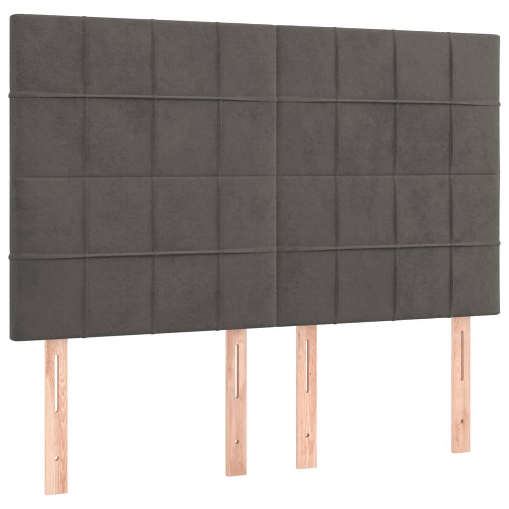 Headboards 4 pcs Dark Grey 72 cm Velvet