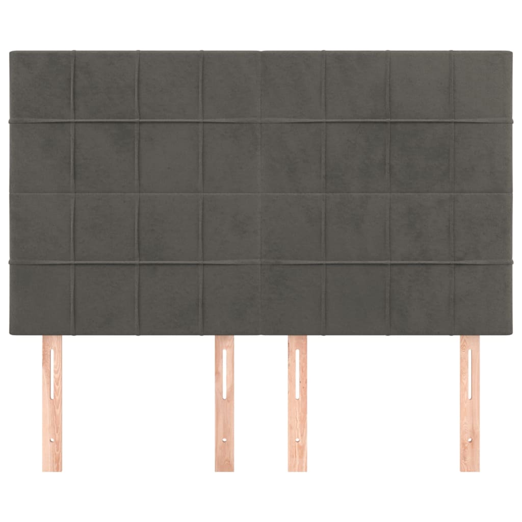 Headboards 4 pcs Dark Grey 72 cm Velvet