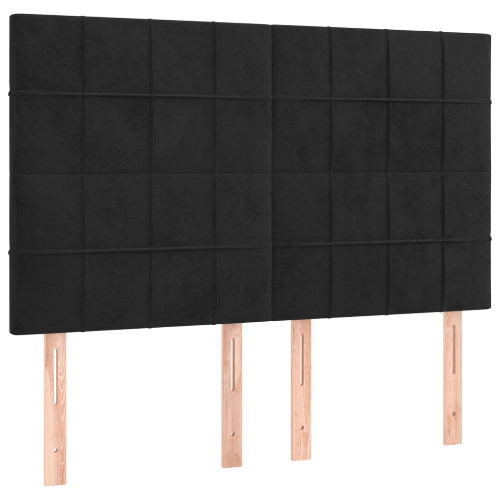 Headboards 4 pcs Black 72x5x78/88 cm Velvet