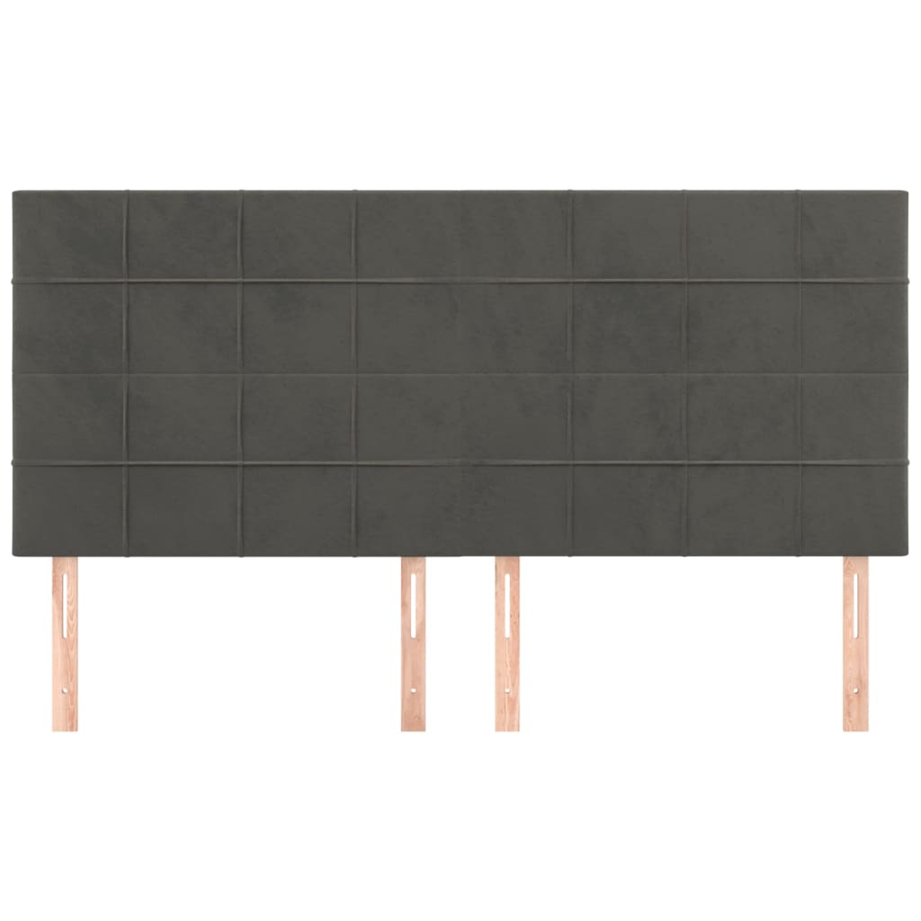 Headboards 4 pcs Dark Grey 80 cm Velvet