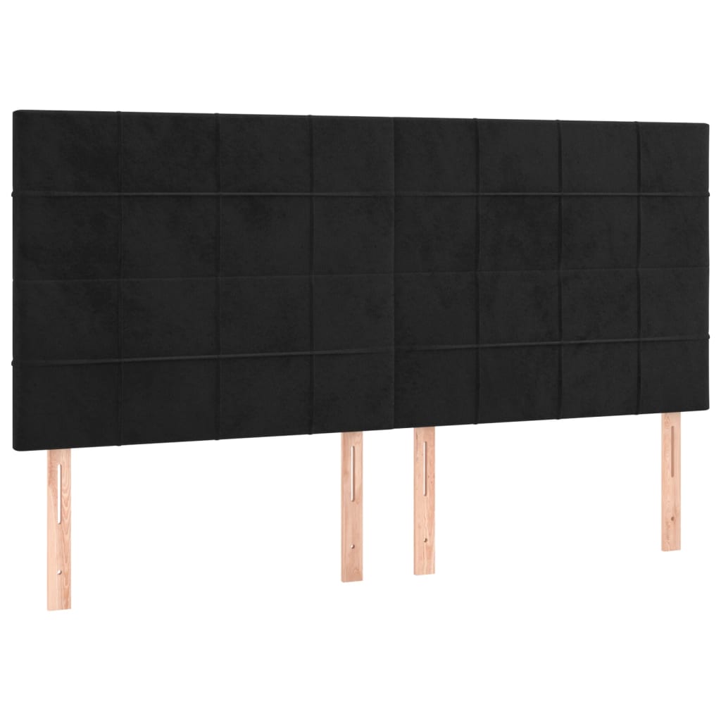 Headboards 4 pcs Black 80 cm Velvet