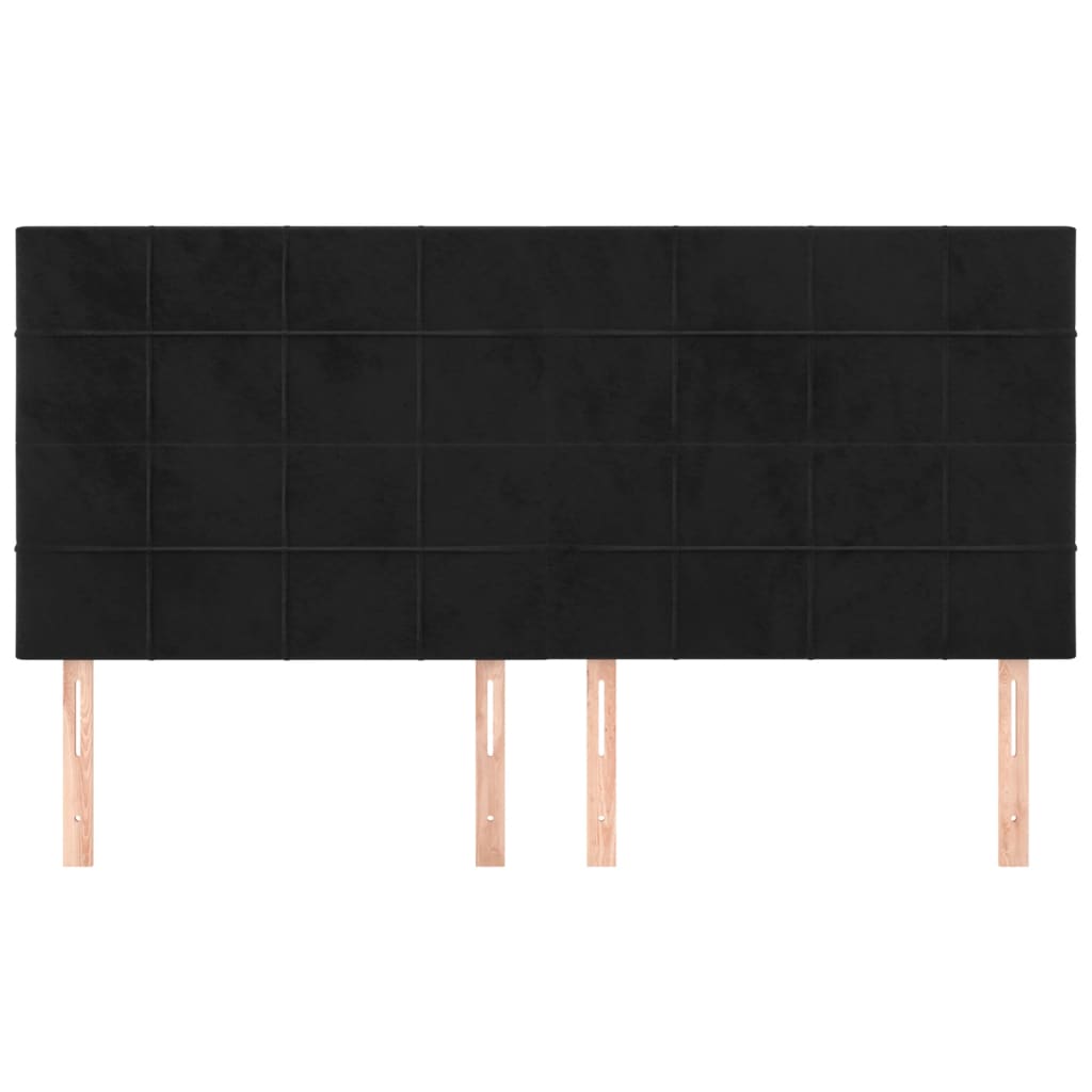 Headboards 4 pcs Black 100x5x78/88 cm Velvet