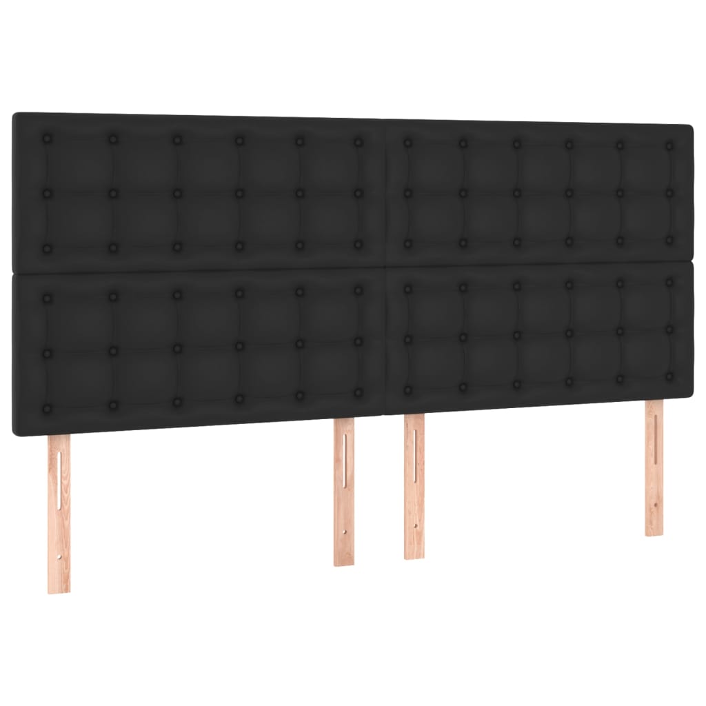 Headboards 4 pcs Black 80x5x78/88 cm Faux Leather