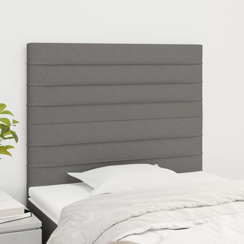 Headboards 2 pcs Dark Grey 80 cm Fabric