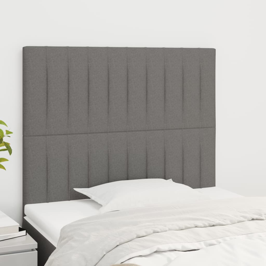 Headboards 2 pcs Dark Grey 80 cm Fabric