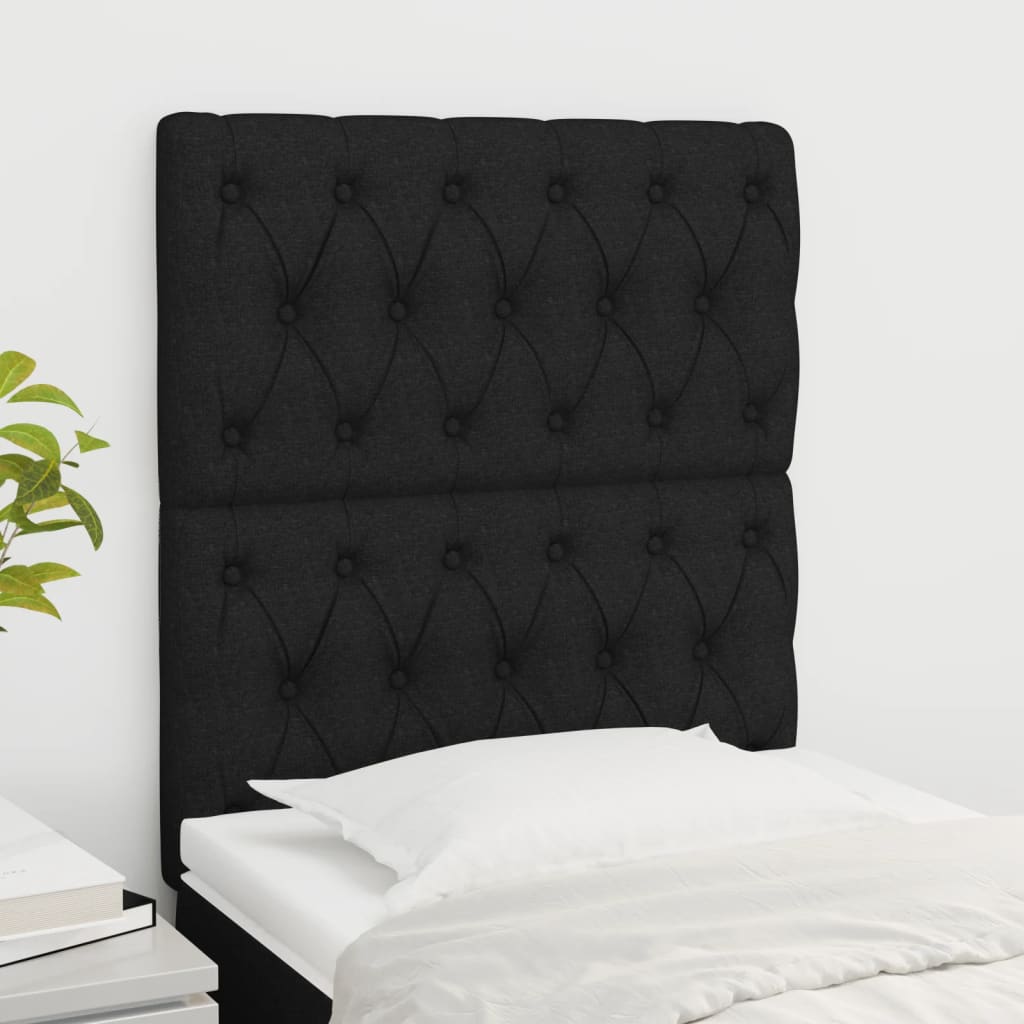 Headboards 2 pcs Black 80 cm Fabric