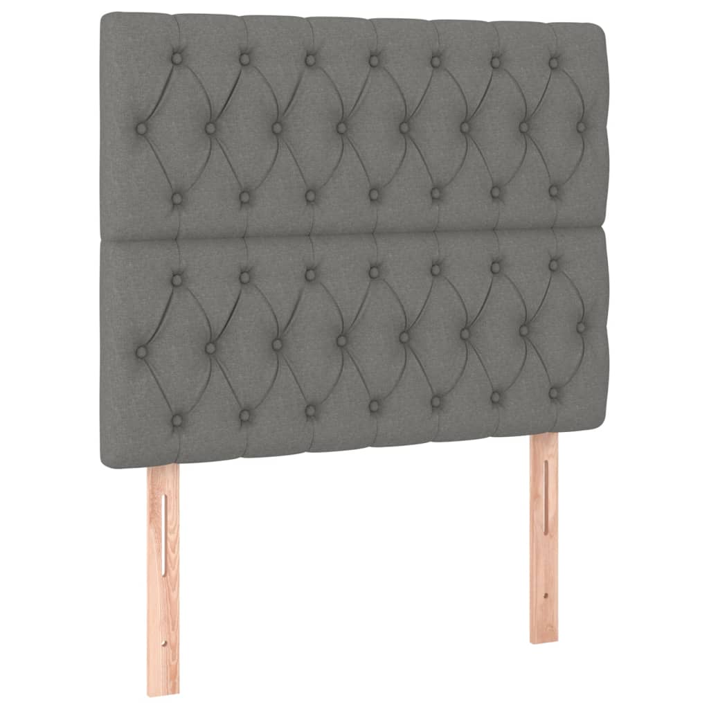 Headboards 2 pcs Dark Grey 100x7x78/88 cm Fabric