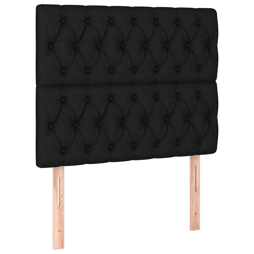 Headboards 2 pcs Black 100x7x78/88 cm Fabric