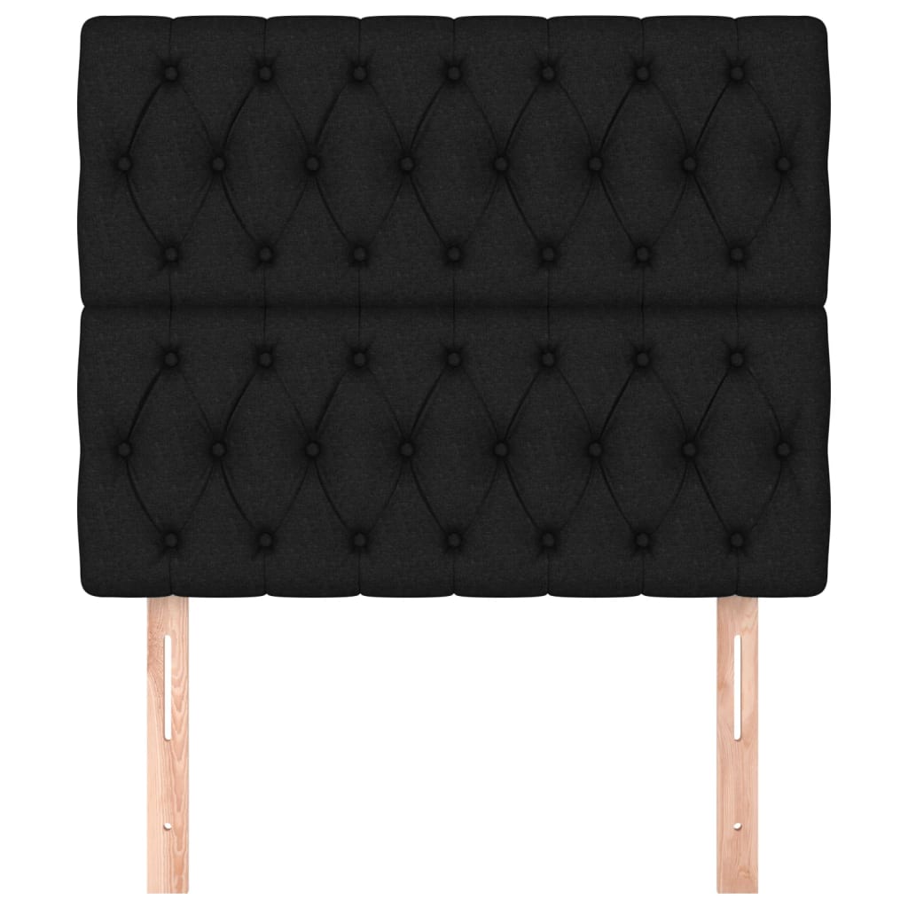 Headboards 2 pcs Black 100x7x78/88 cm Fabric