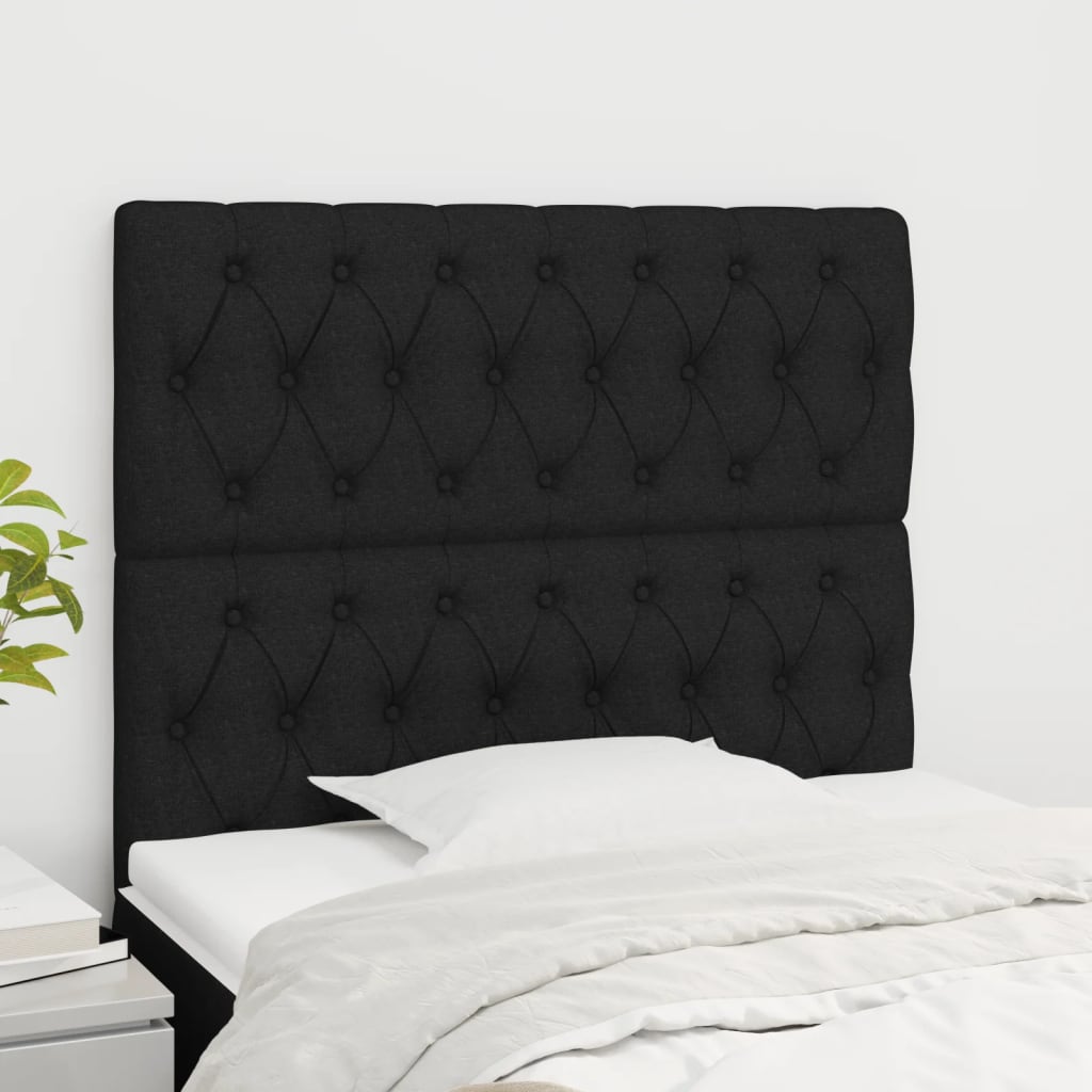 Headboards 2 pcs Black 100x7x78/88 cm Fabric