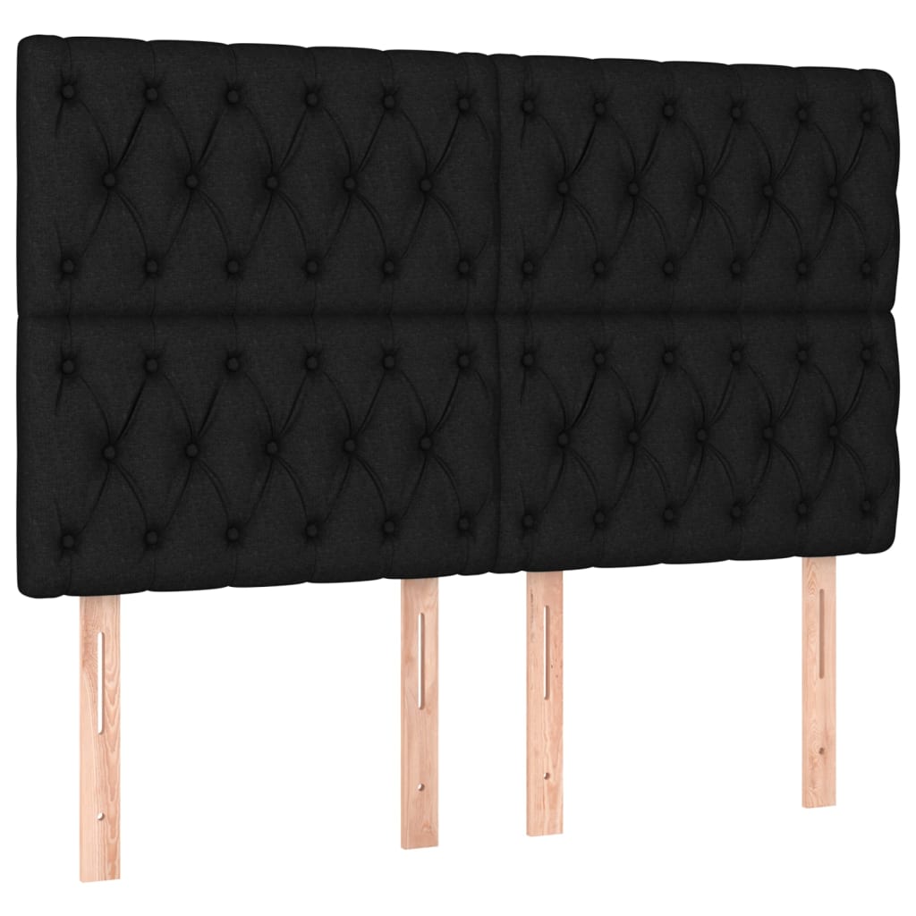 Headboards 4 pcs Black 72 cm Fabric