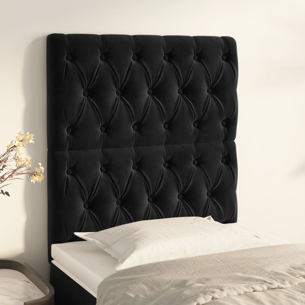 Headboards 2 pcs Black 80x7x78/88 cm Velvet