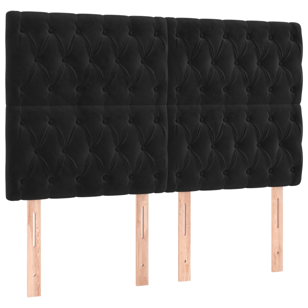 Headboards 4 pcs Black 72 cm Velvet