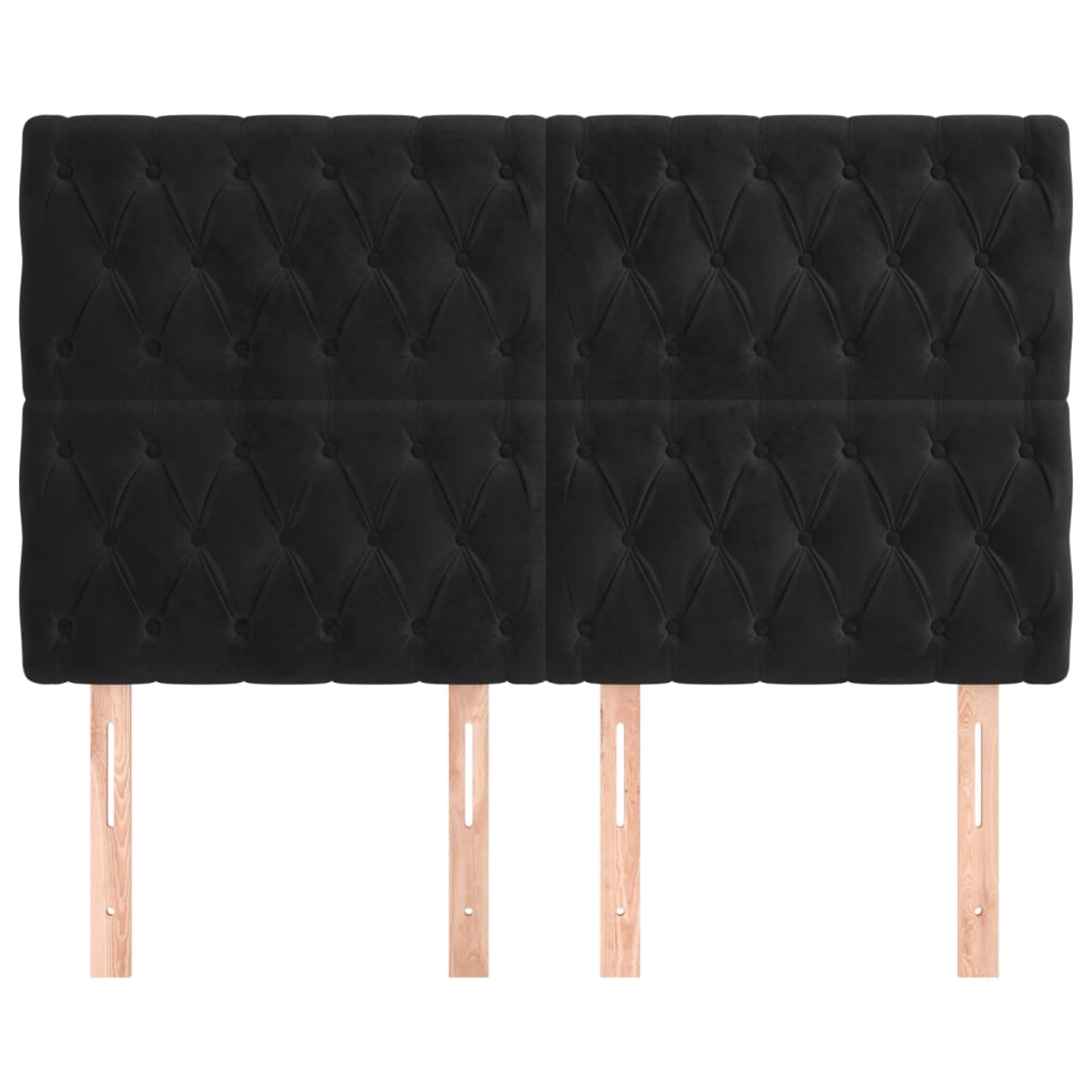 Headboards 4 pcs Black 72 cm Velvet