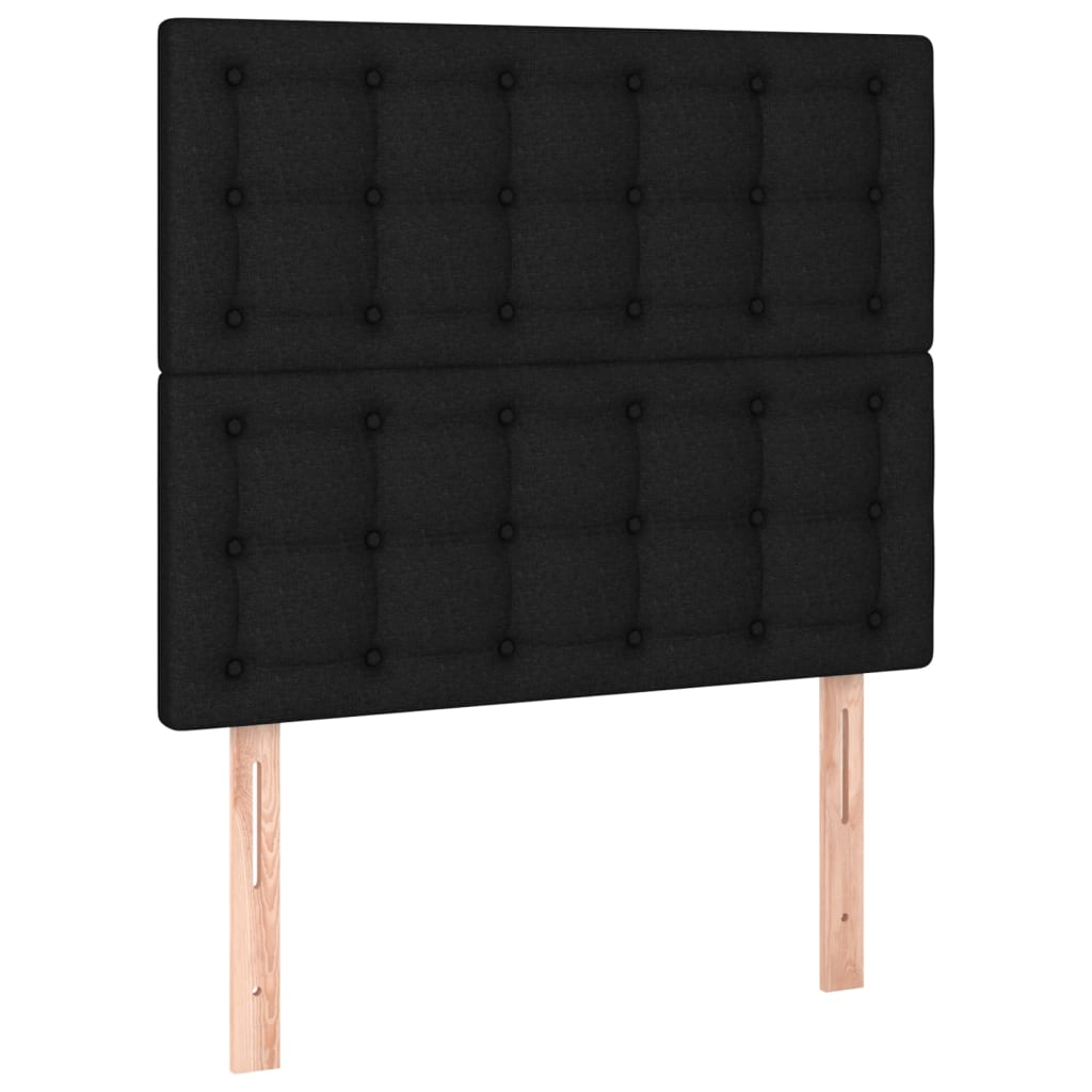 Headboards 2 pcs Black 100x5x78/88 cm Fabric