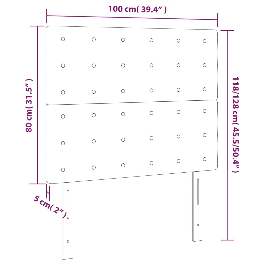 Headboards 2 pcs Black 100x5x78/88 cm Fabric