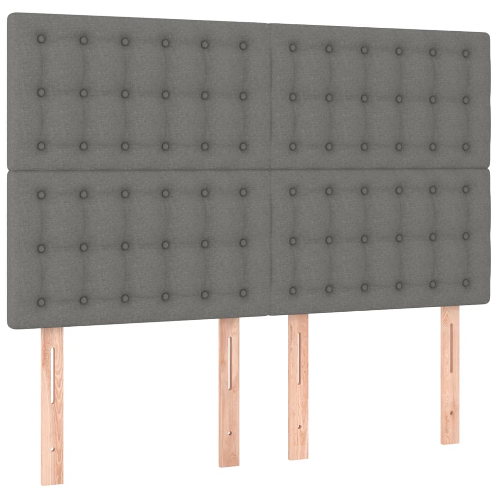 Headboards 4 pcs Dark Grey 72x5x78/88 cm Fabric