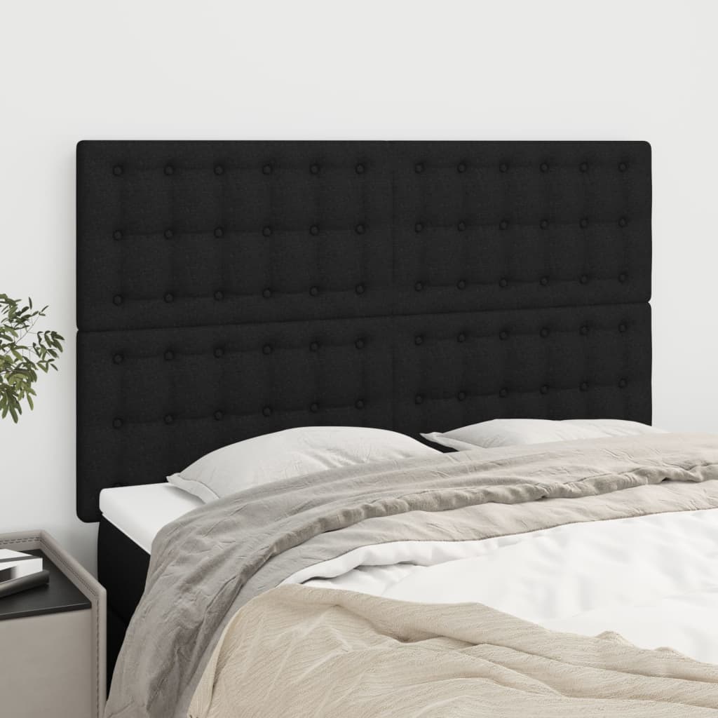 Headboards 4 pcs Black 72 cm Fabric