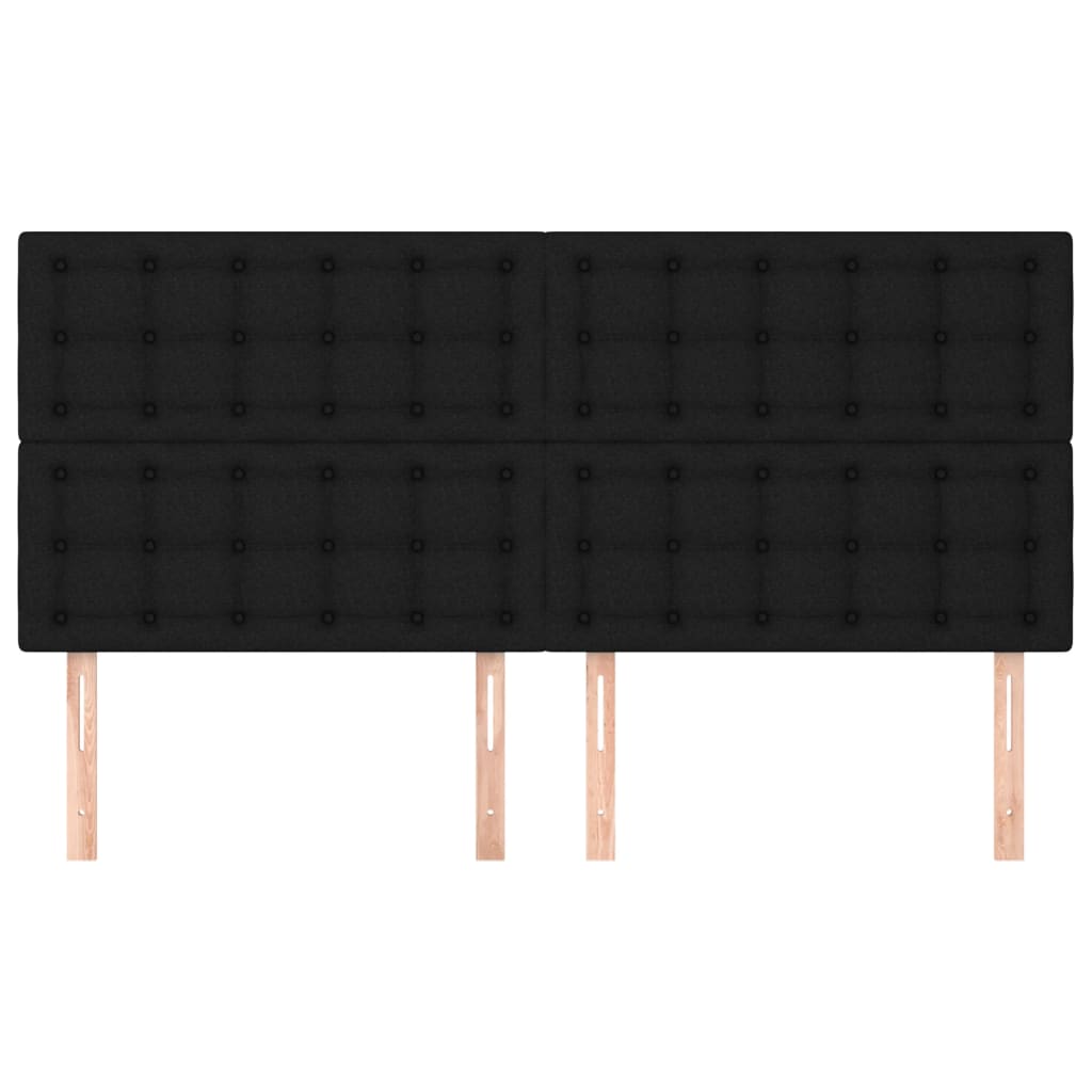 Headboards 4 pcs Black 80x5x78/88 cm Fabric