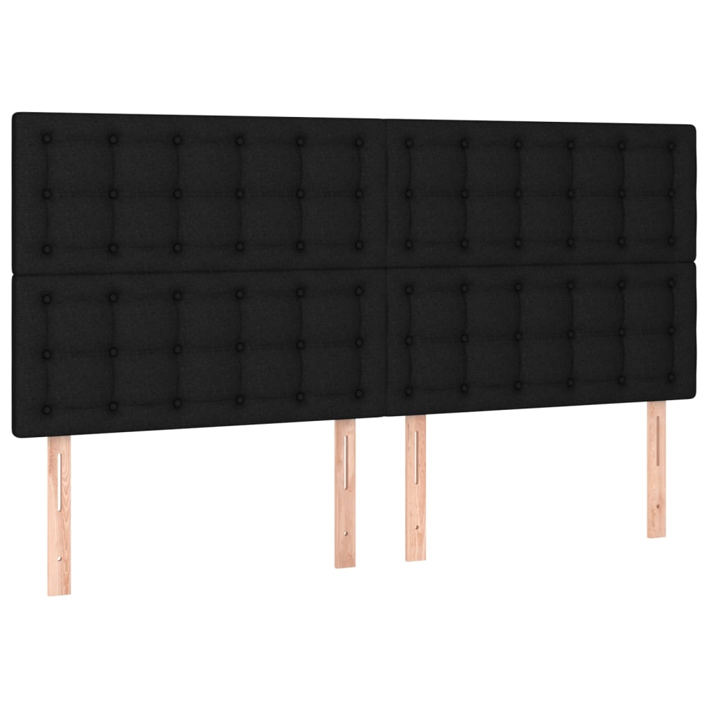 Headboards 4 pcs Black 100x5x78/88 cm Fabric