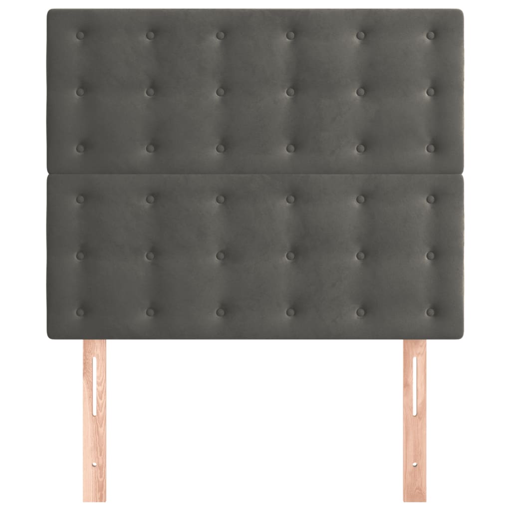 Headboards 2 pcs Dark Grey 80 cm Velvet