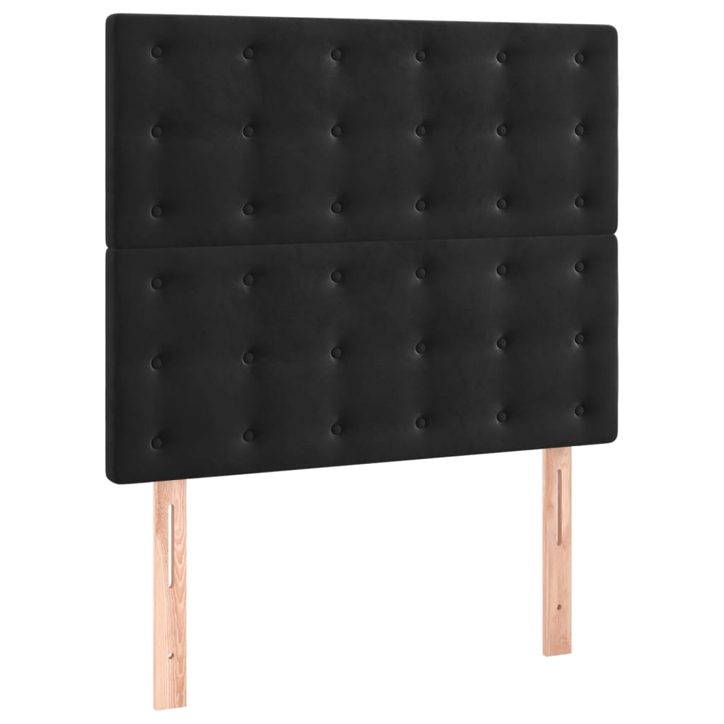 Headboards 2 pcs Black 100x5x78/88 cm Velvet