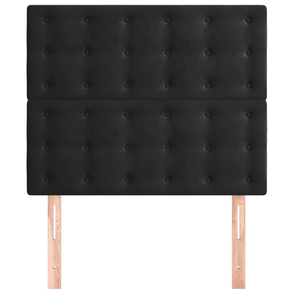 Headboards 2 pcs Black 100x5x78/88 cm Velvet