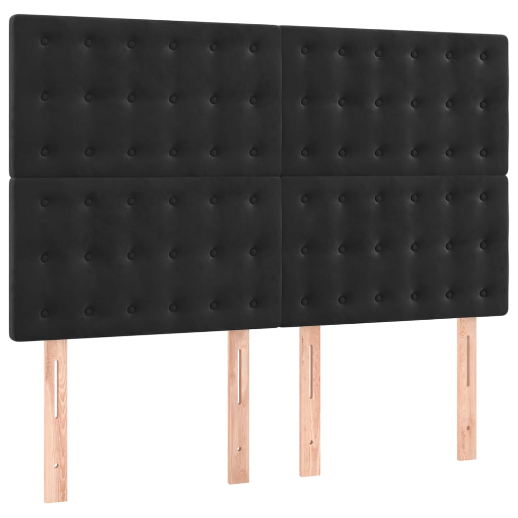 Headboards 4 pcs Black 72x5x78/88 cm Velvet