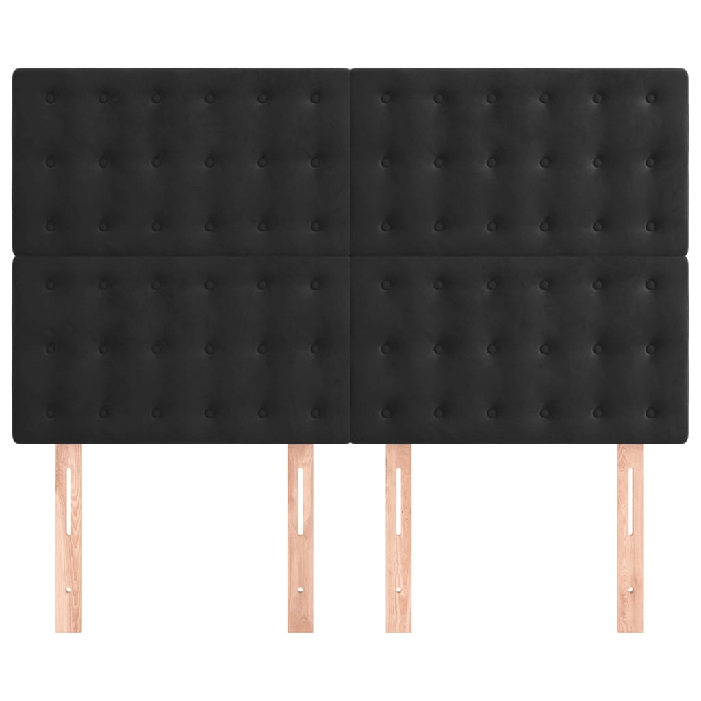 Headboards 4 pcs Black 72x5x78/88 cm Velvet