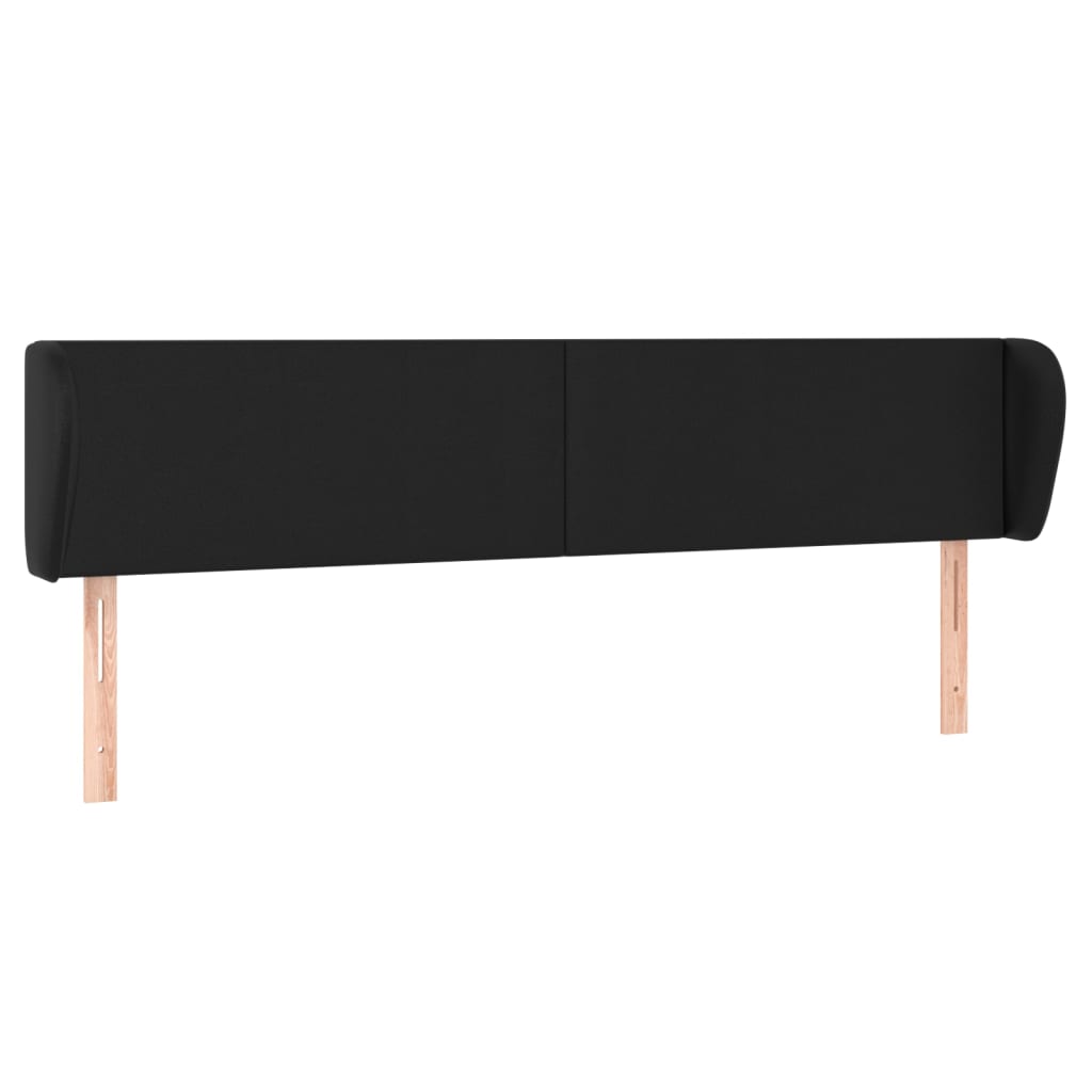 Headboard with Ears Black 163 cm Faux Leather