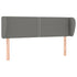 Headboard with Ears Dark Grey 147x23x78/88 cm Fabric