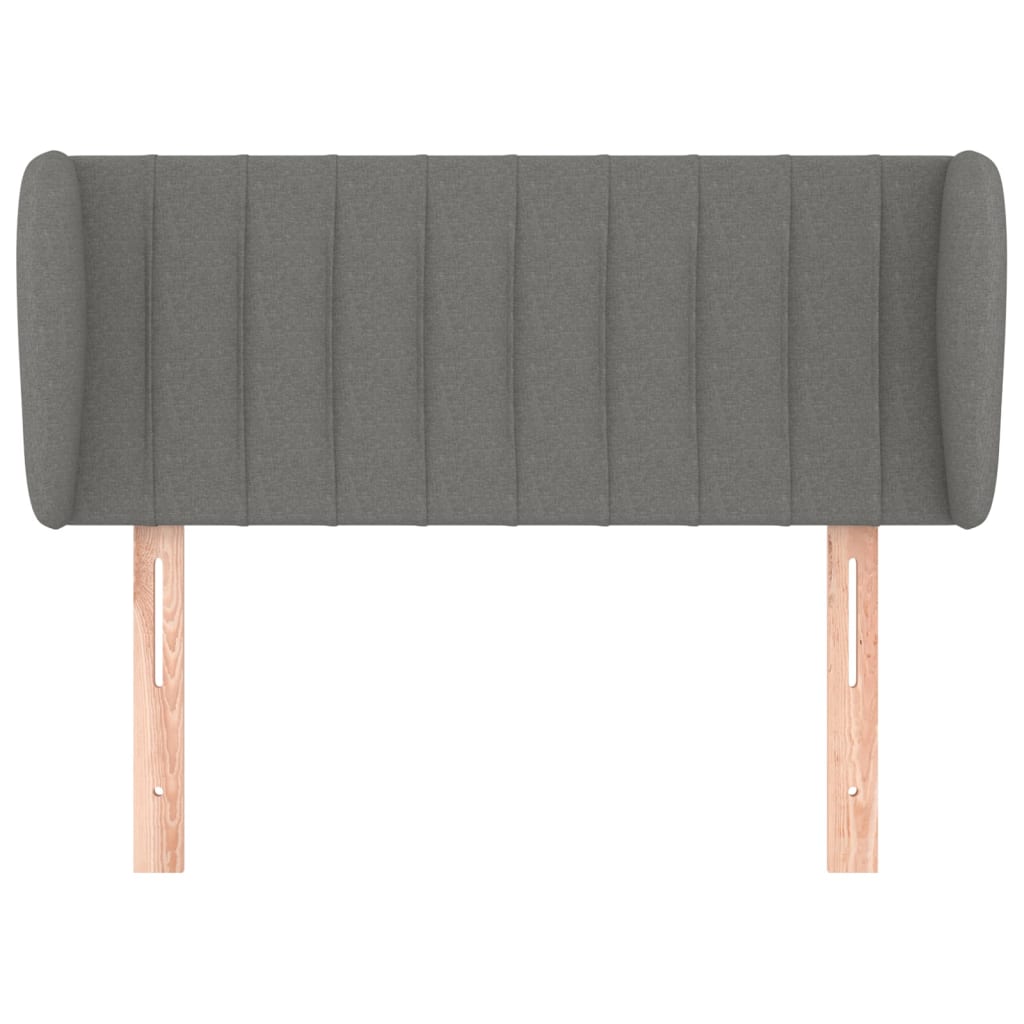 Headboard with Ears Dark Grey 103 cm Fabric