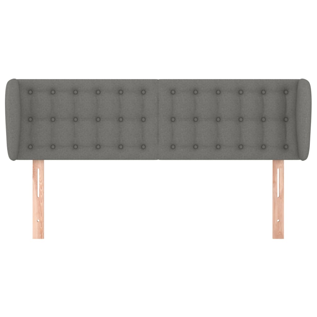 Headboard with Ears Dark Grey 147x23x78/88 cm Fabric