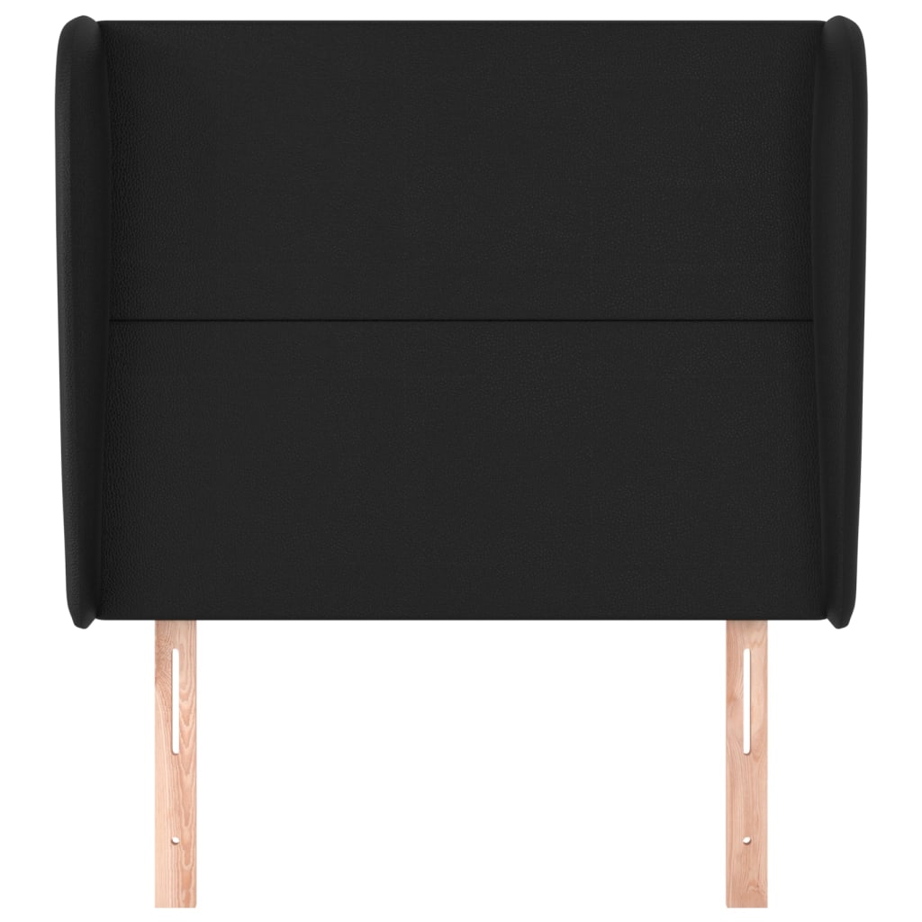 Headboard with Ears Black 83 cm Faux Leather