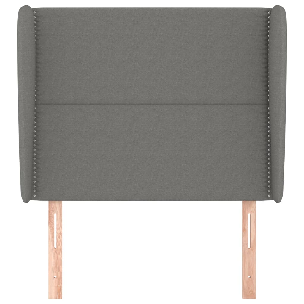 Headboard with Ears Dark Grey 83 cm Fabric