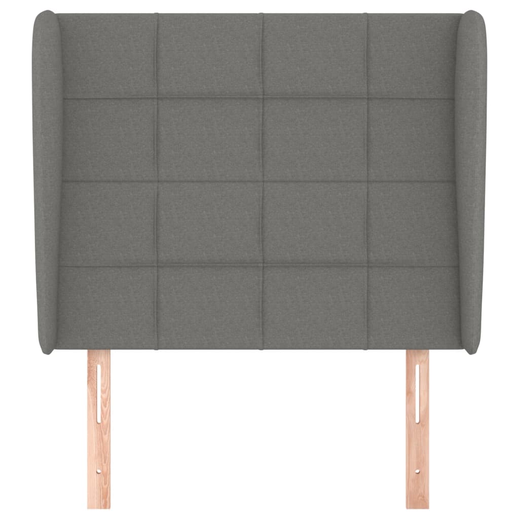 Headboard with Ears Dark Grey 103 cm Fabric